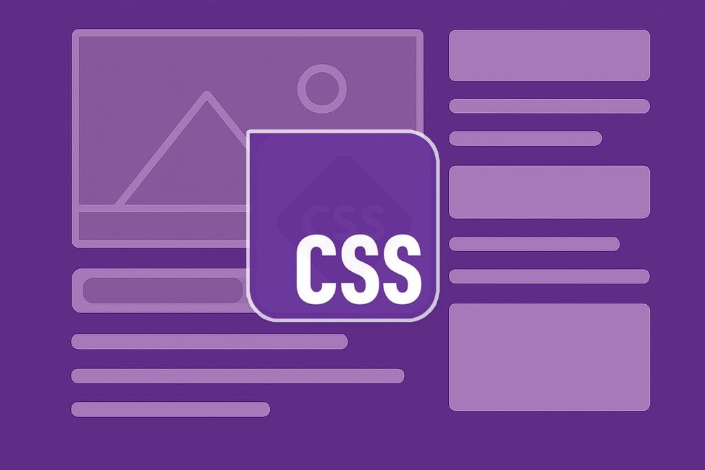 The CSS logo in front of a skeleton UI template