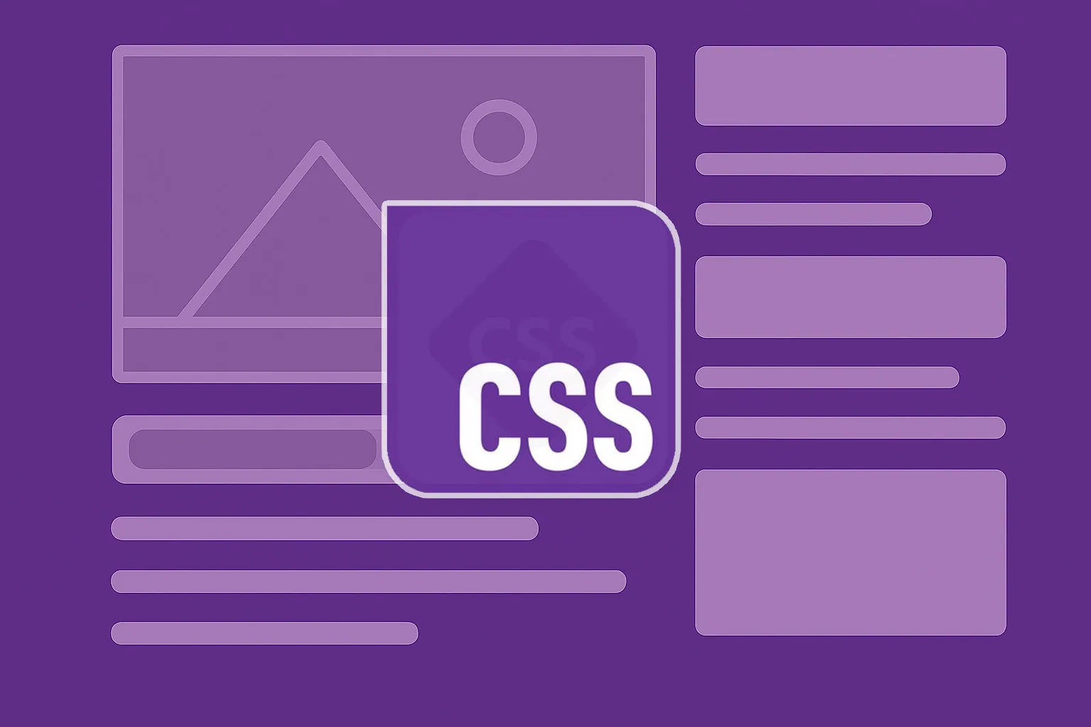 The CSS logo in front of a skeleton UI template