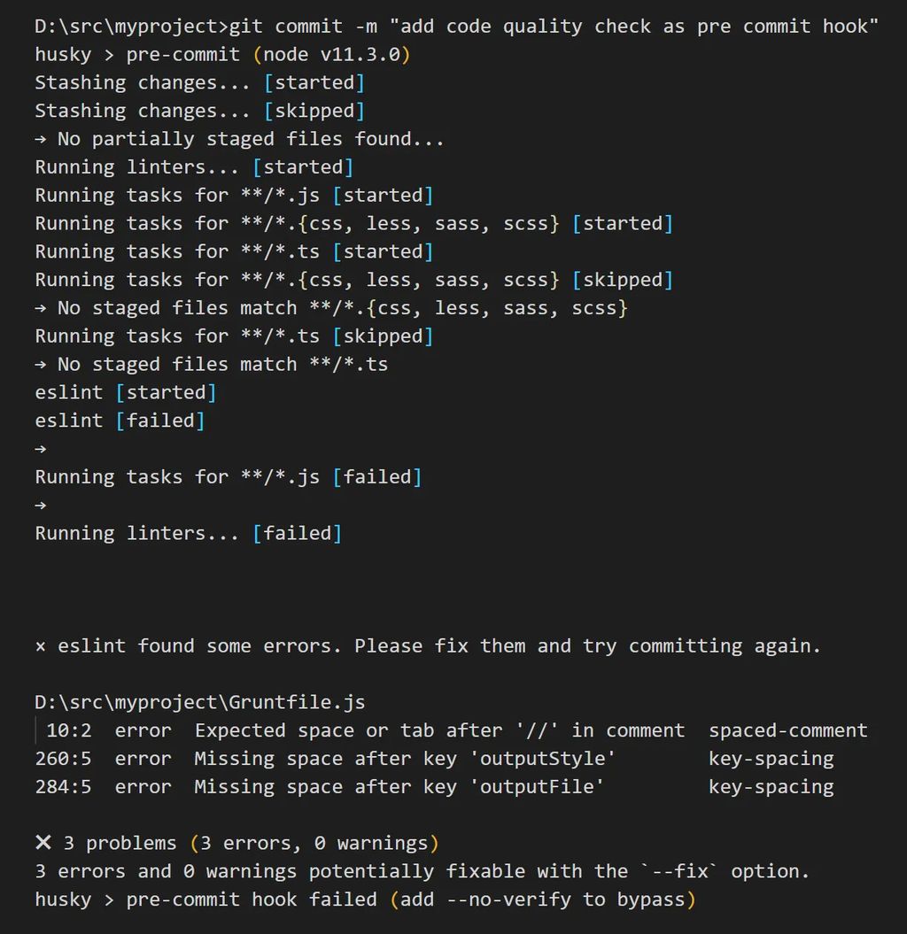Pre-commit hooks hinders developer to commit code that doesn’t match your guidelines